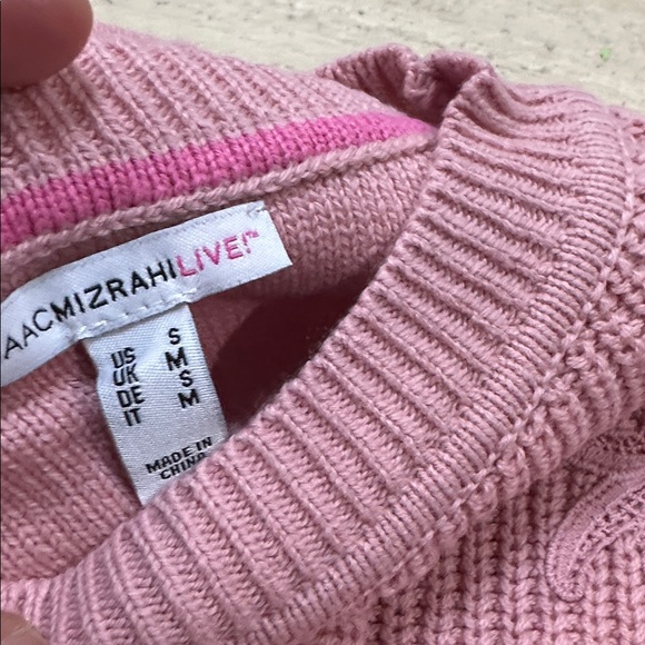 Isaac Mizrahi Live! Pullover Sweater with Lace Detail Creamy Blush NWT small - Picture 4 of 6